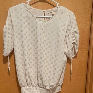 Michael Kors Cream and Gold Blouse
